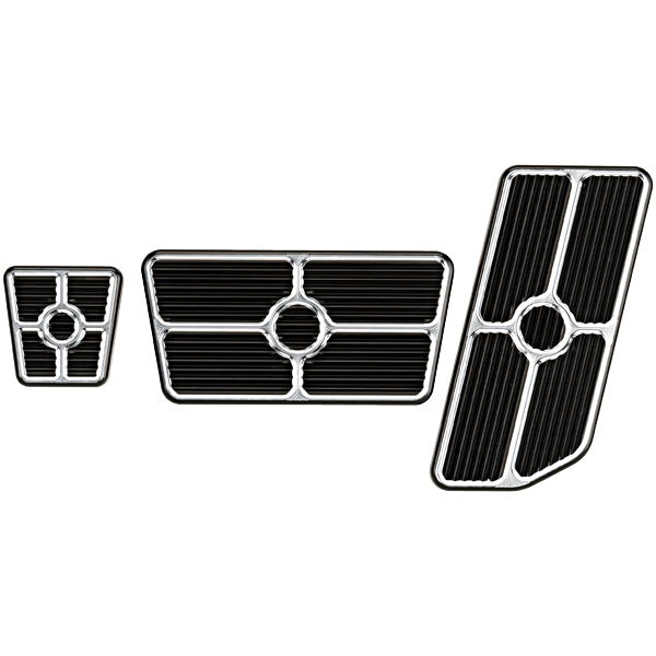 Billet Specialties Pedal Kit, Grooved, Black Anodized