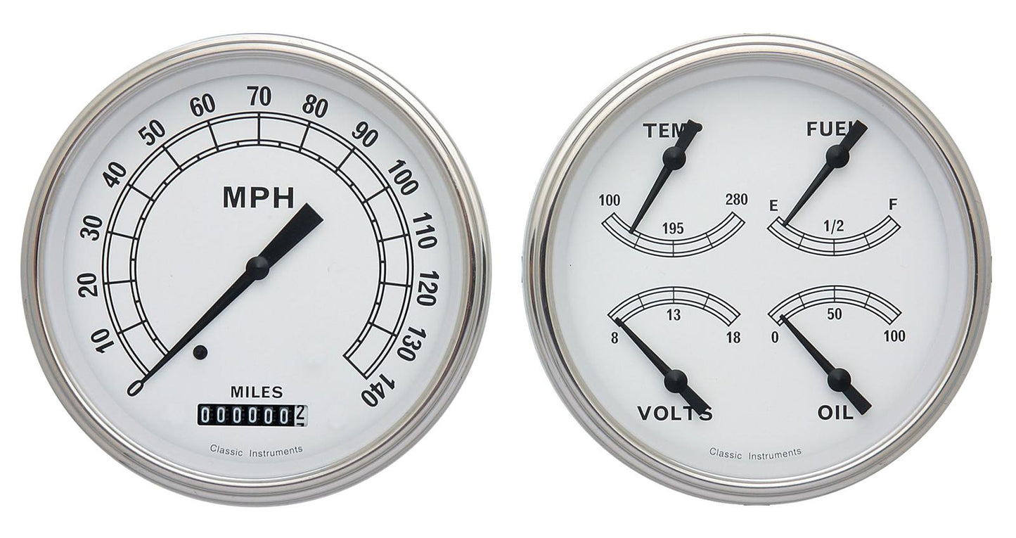 Classic Instruments Classic White Series Gauge Sets
