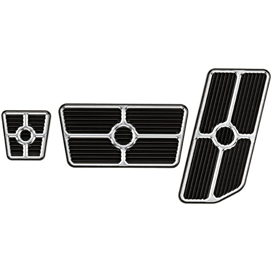 Billet Specialties Pedal Kit, Grooved, Black Anodized
