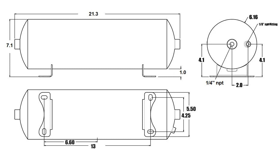 Ridetech 2 Gallon Aluminum Air Tank